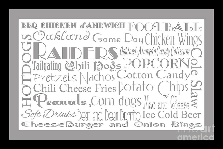 Oakland Raiders Game Day Food 2 Digital Art by Andee Design