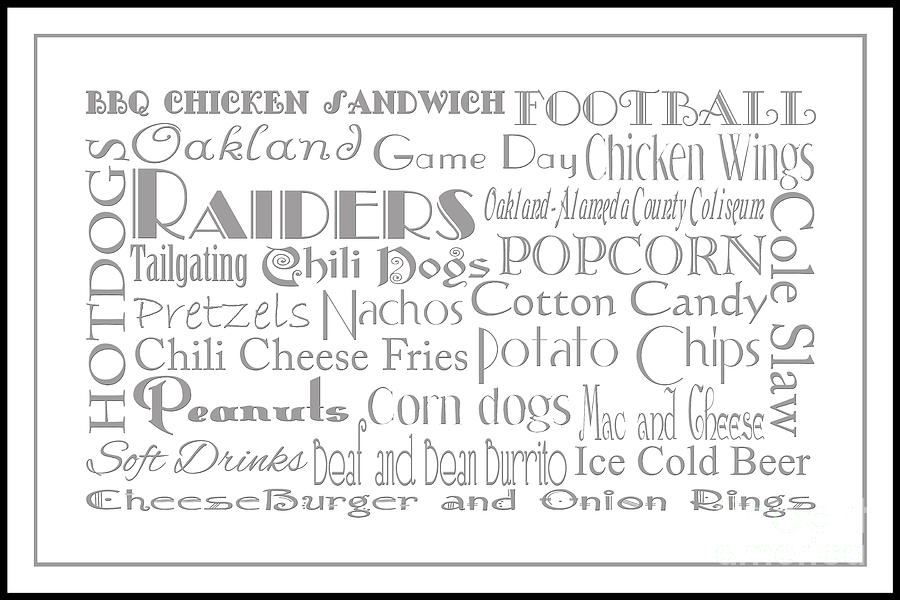 Oakland Raiders Game Day Food 3 Digital Art by Andee Design