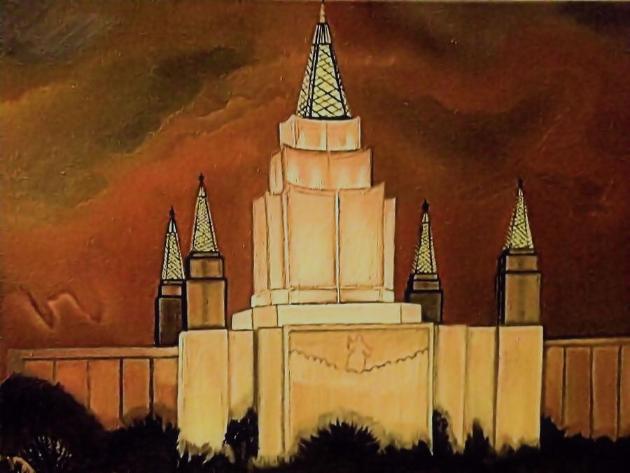 Oakland Temple Painting by Victoria Rhodehouse
