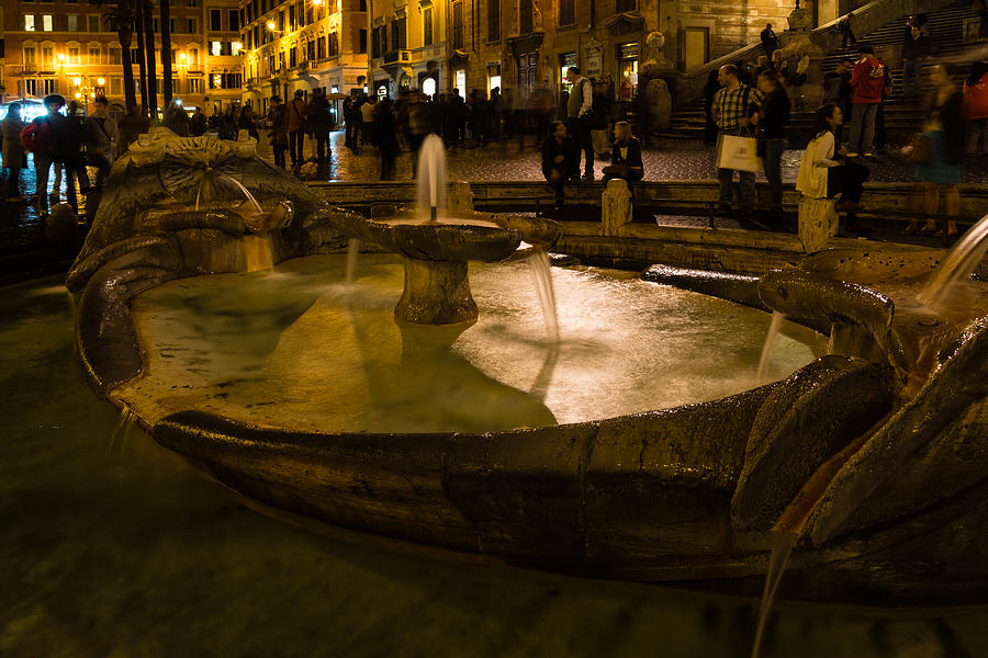 Oasis of Calm Water in the Middle of the Hustle and Bustle of the Piazza Photograph by Georgia Mizuleva