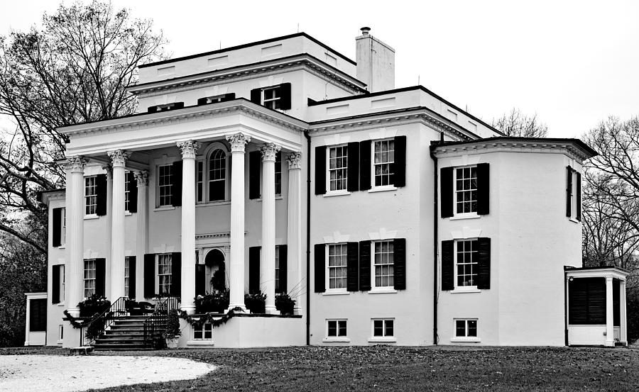 Oatlands Plantation - black and white Photograph by Brendan Reals