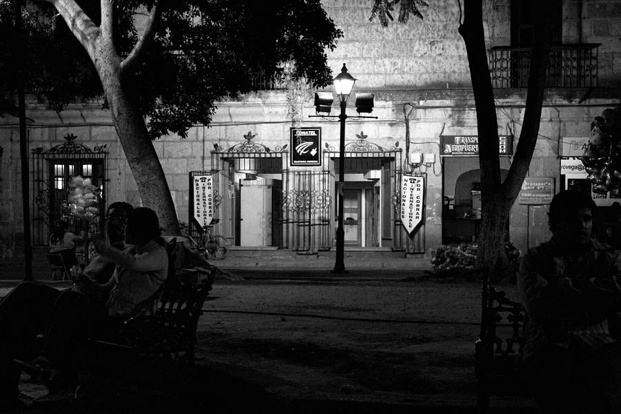 Oaxaca Zocalo At Night1 Photograph by Lee Santa