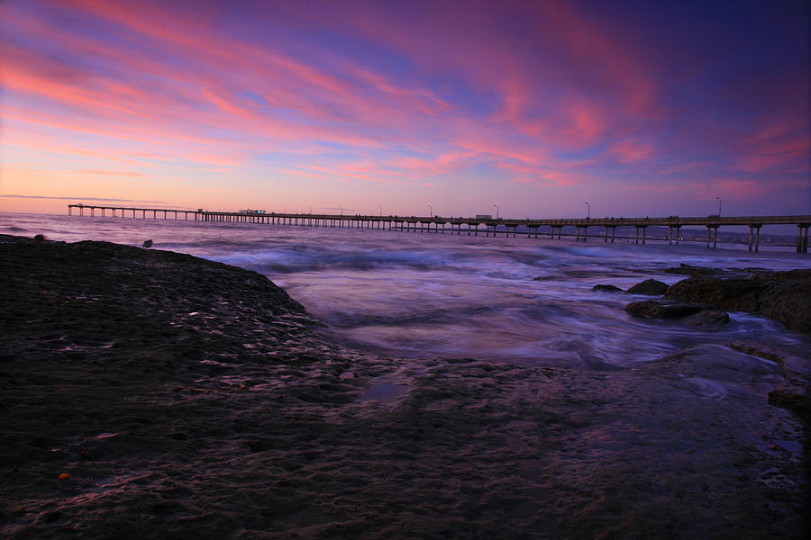 OB Pier Fall Sunset Photograph by Scott Cunningham