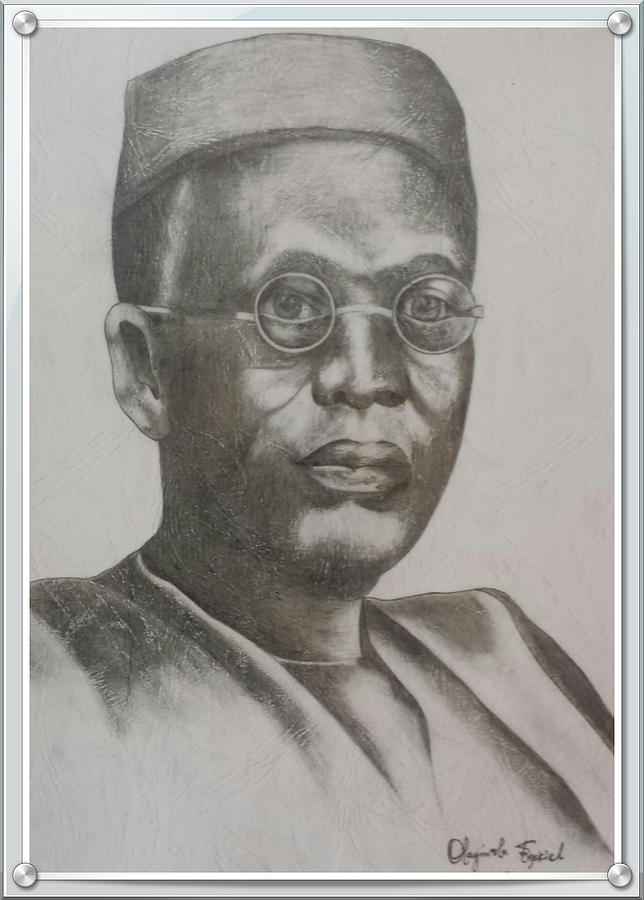 Obafemi Awolowo Drawing by Olayiwola Ezekiel Obafemi Awolowo Drawing by Olayiwola Ezekiel
