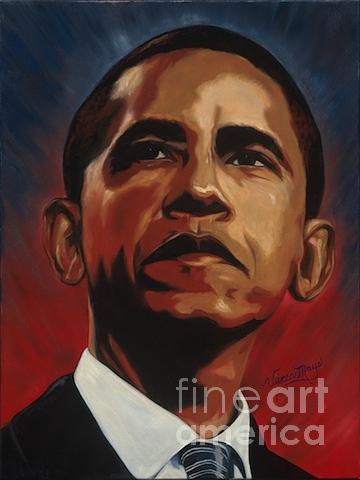 President Painting - Obama by Viveca Mays