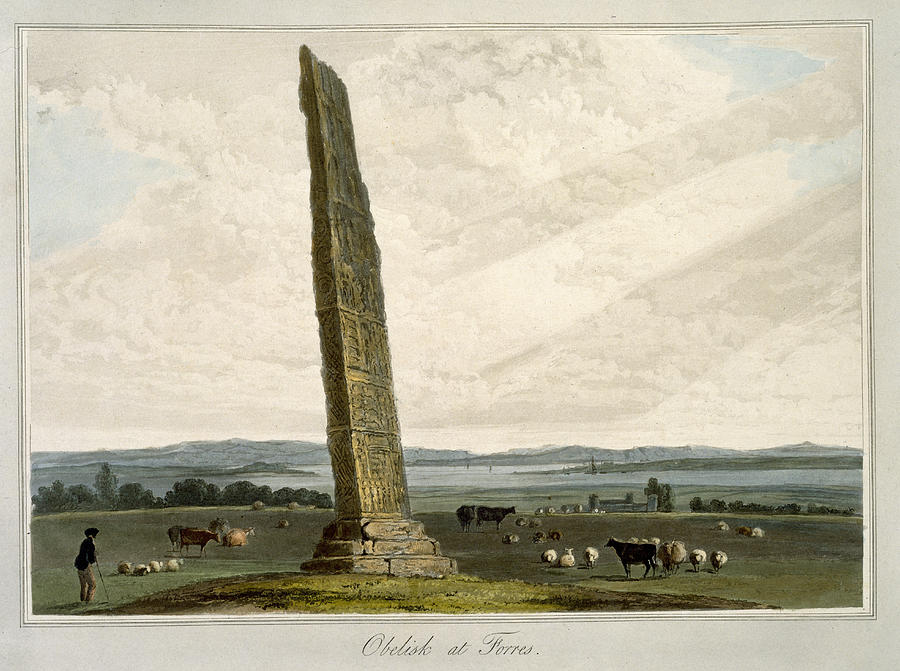 Obelisk At Forres, From A Voyage Around Drawing by William Daniell ...