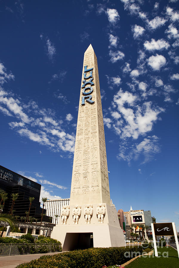 Obelisk Sign for Luxor hotel casino in Las Vegas Photograph by Anthony Totah