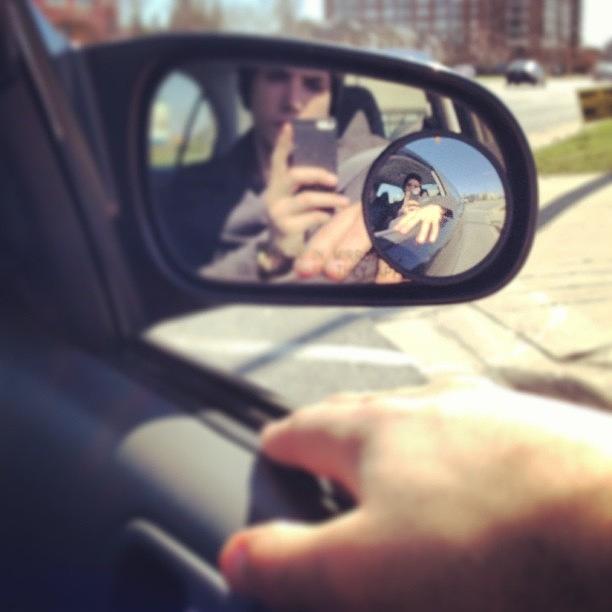 Selfie Photograph - Objects In Mirror Are Closer Than They by Kieffer Meridew