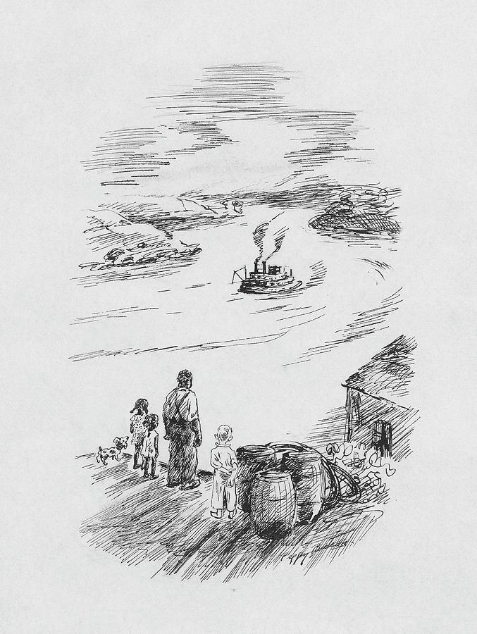 Observing A Steam Boat Digital Art by Peggy Bacon Observing A Steam Boat Digital Art by Peggy Bacon
