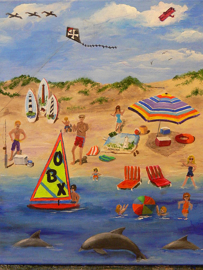 OBX Beach Painting by Catherine Hamill
