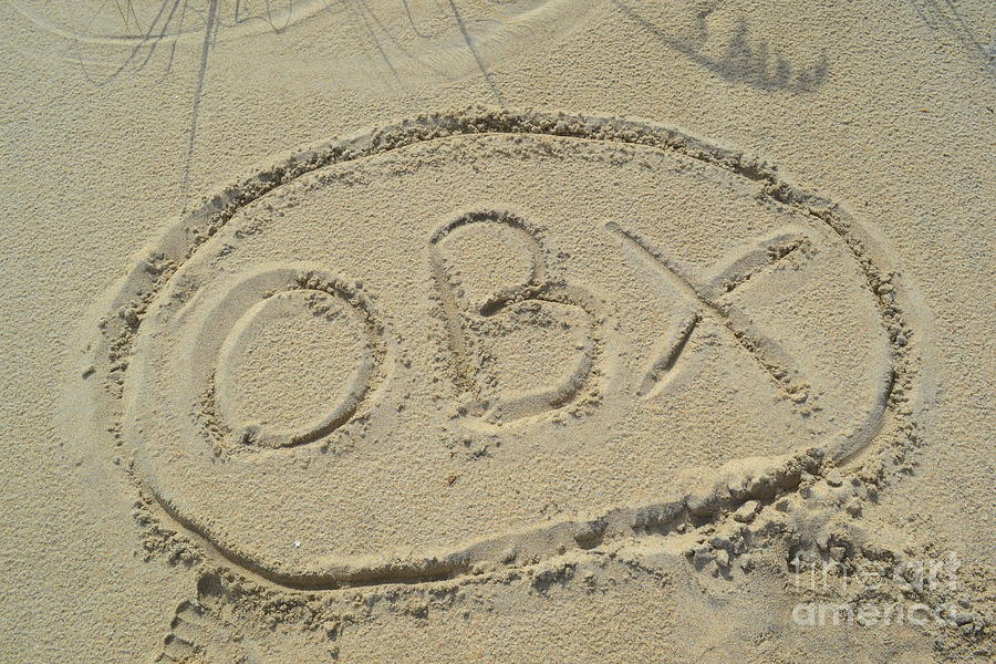 OBX Sign in the Sand Photograph by Robert Loe
