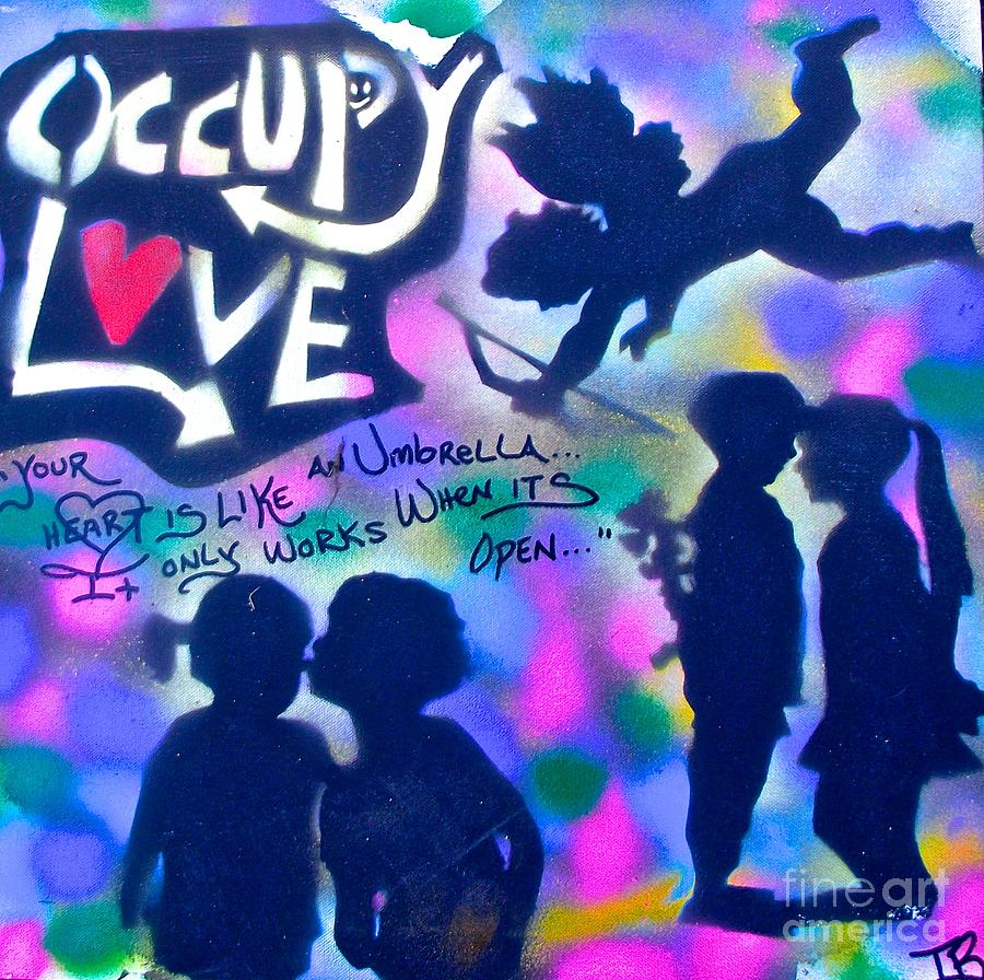 Valentines Day Painting - Occupy Love 2  2015 by Tony B Conscious