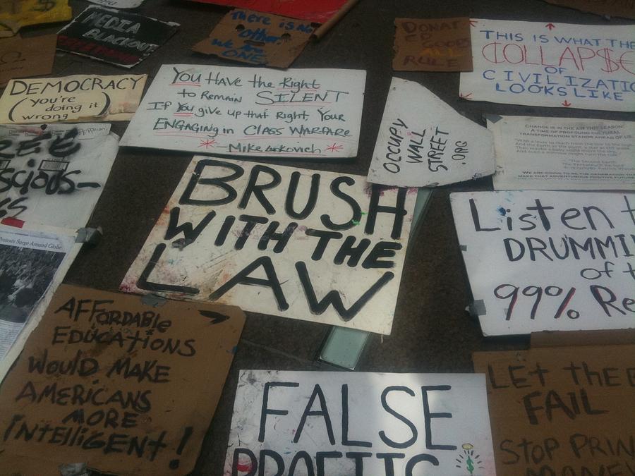 Occupy WallStreet Brush with the Law Photograph by Hope VanCleaf - Fine ...