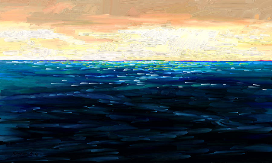 Sunset Painting - Ocean 1 by Kanayo Ede