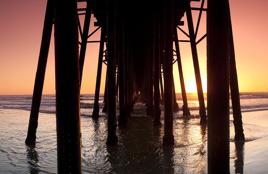 Sunset Photograph - Oceanside Pier Tunnel by Sean Davey