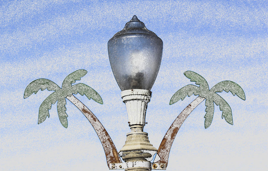 Ocean Beach Street Lamp Digital Art by Photographic Art by Russel Ray Photos