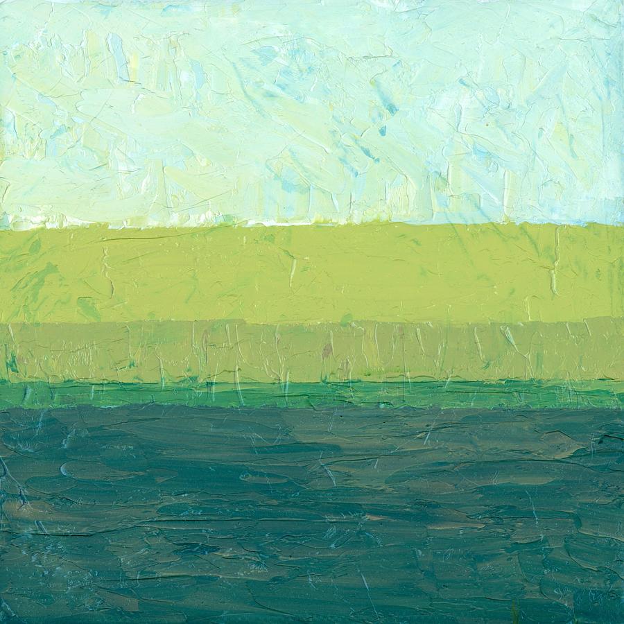 Abstract Painting - Ocean Blue and Green by Michelle Calkins