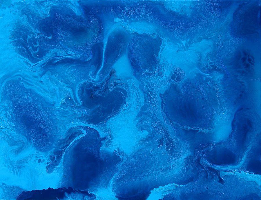 Sea Abstract Painting - Ocean Blue Abstract Painting by Julia Apostolova