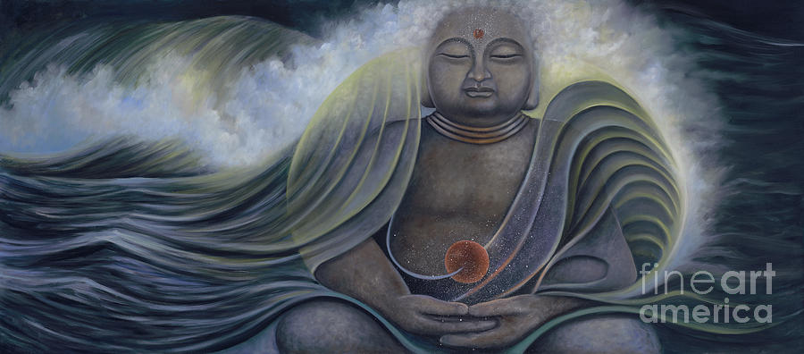 Ocean Buddha Painting by Birgit Seeger-Brooks