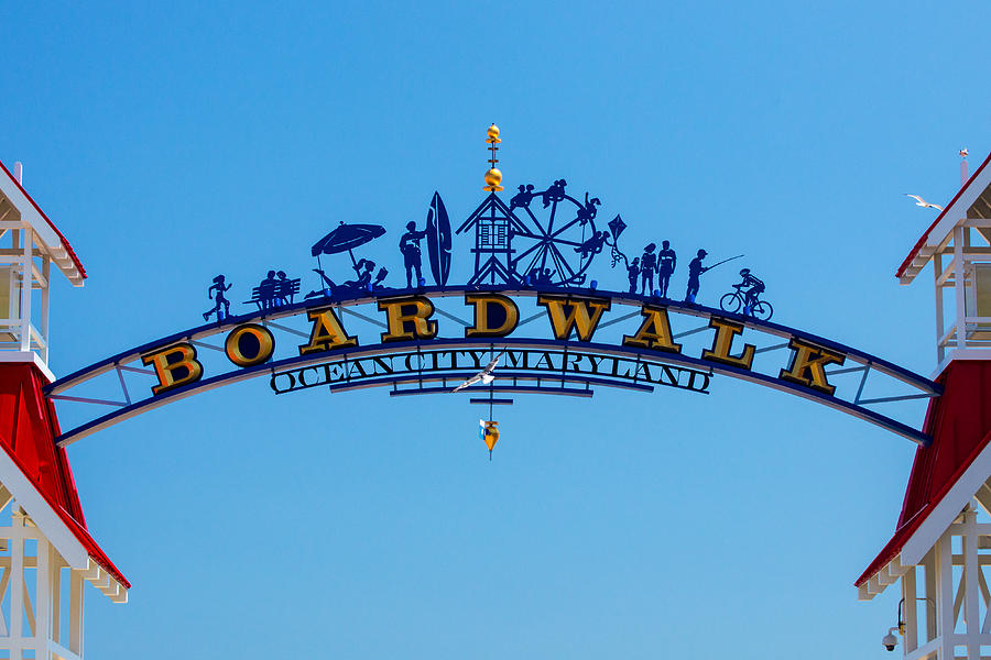 Ocean City Boardwalk Arch Photograph by Bill Swartwout