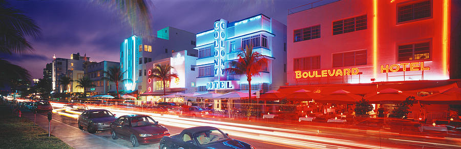 Ocean Drive, Miami Beach, Miami Photograph by Panoramic Images