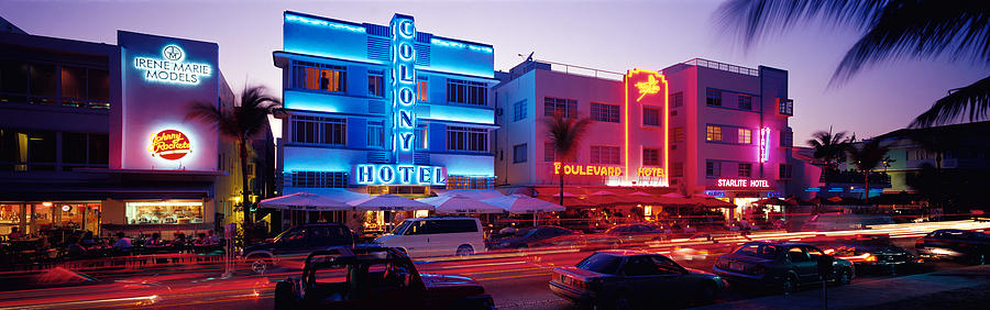 Ocean Drive South Beach Miami Fl Usa Photograph by Panoramic Images ...