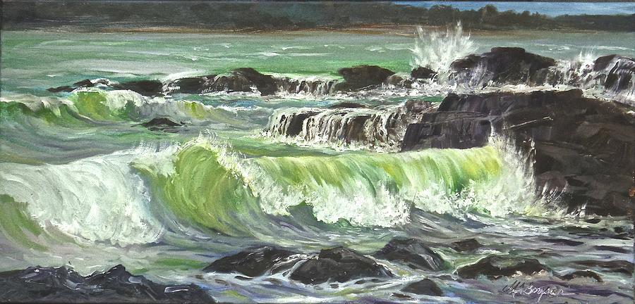 Ocean Waves Painting - Ocean Emotion LaJolla Cove by Maryann Boysen