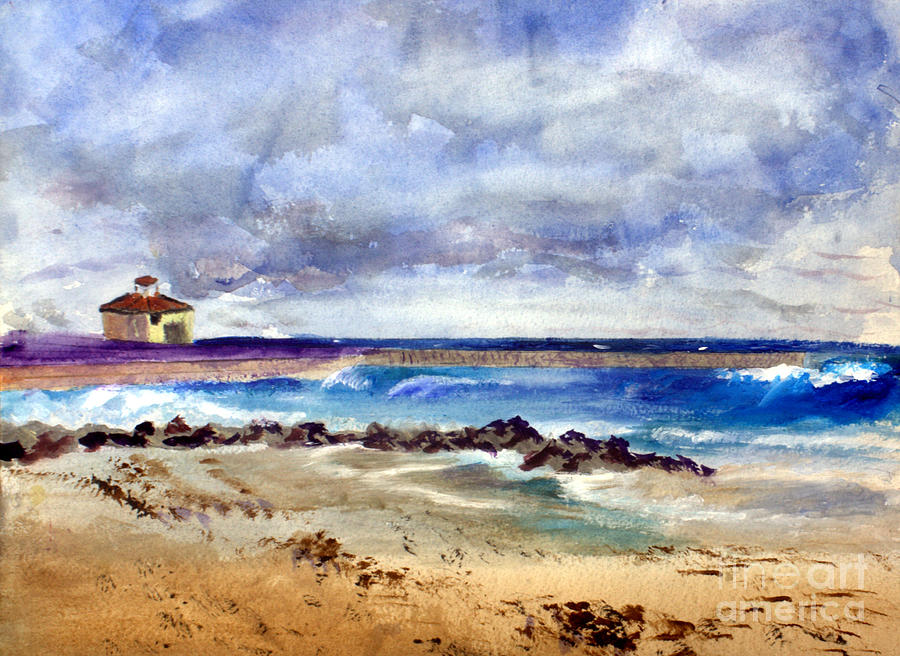 Ocean  Inlet Beach in Boynton Beach Painting by Donna Walsh