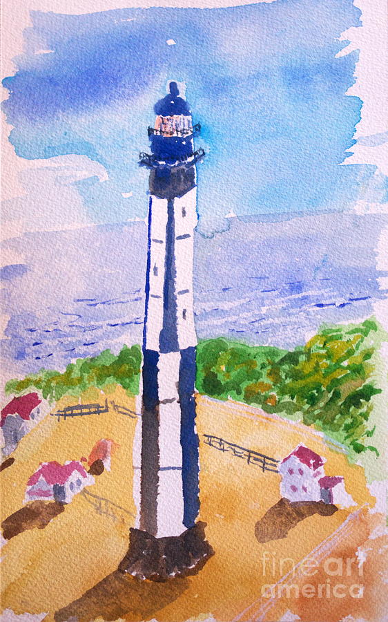 Ocean Lighthouse Painting by Walt Brodis