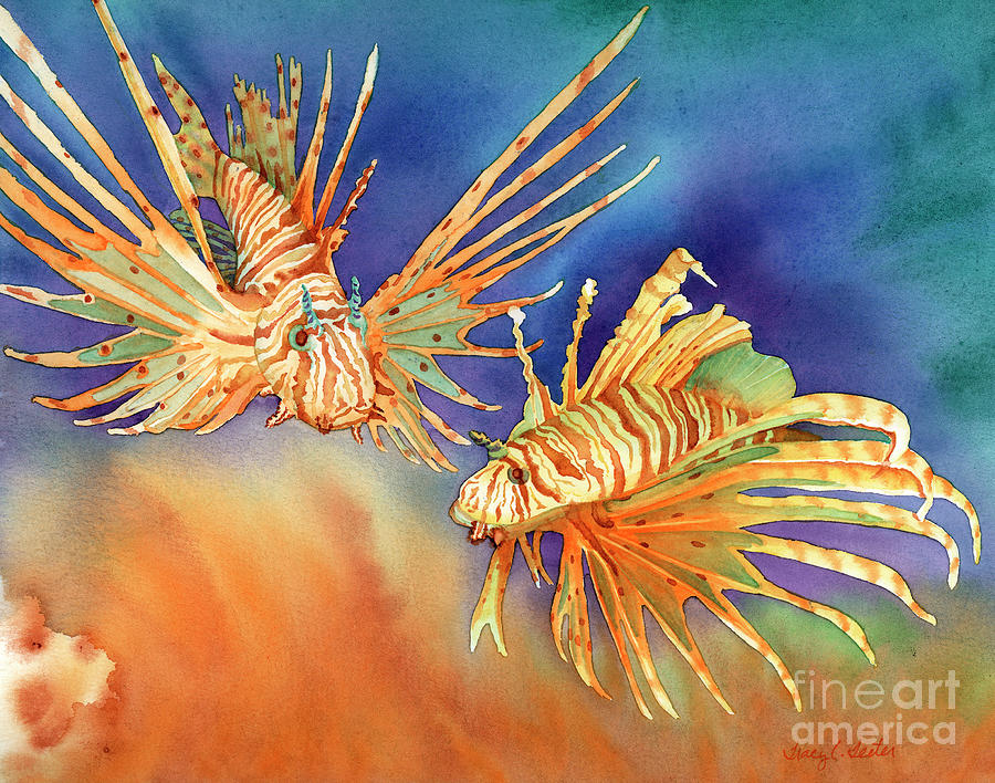 Fish Painting - Ocean Lions by Tracy L Teeter 
