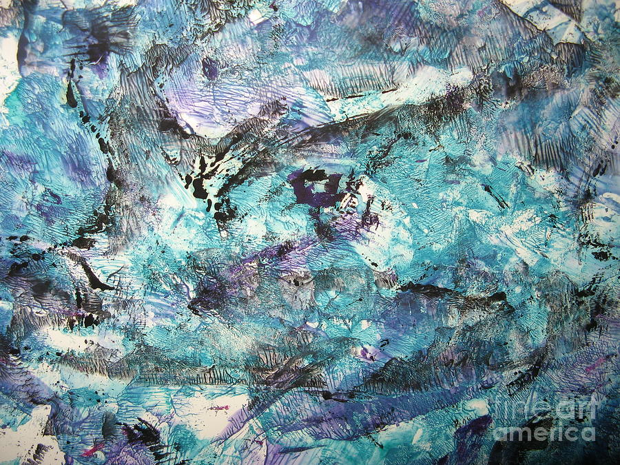 Ocean Monotype Mixed Media by Mars Besso