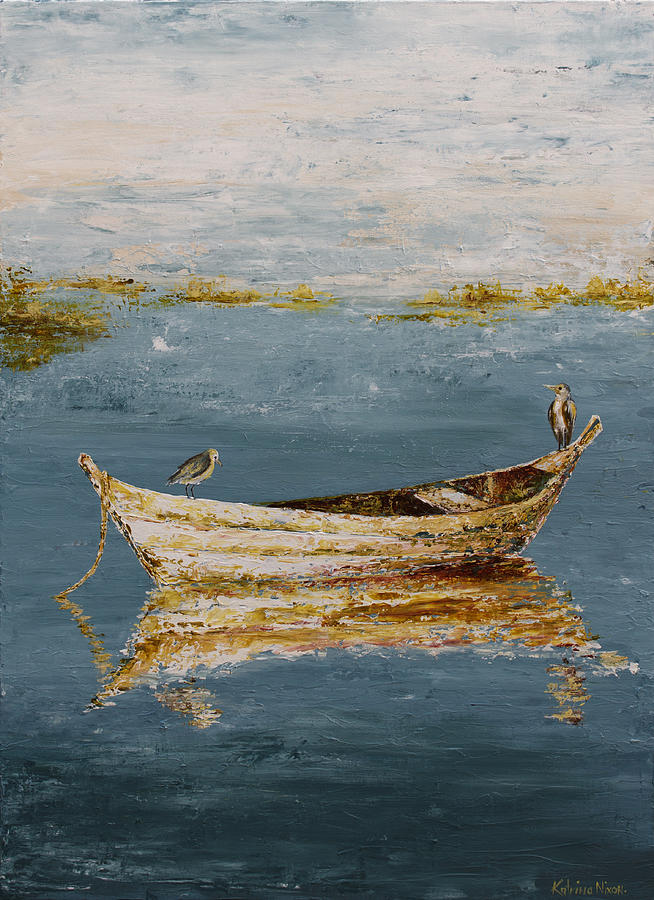 Ocean Row Boat II Painting by Katrina Nixon