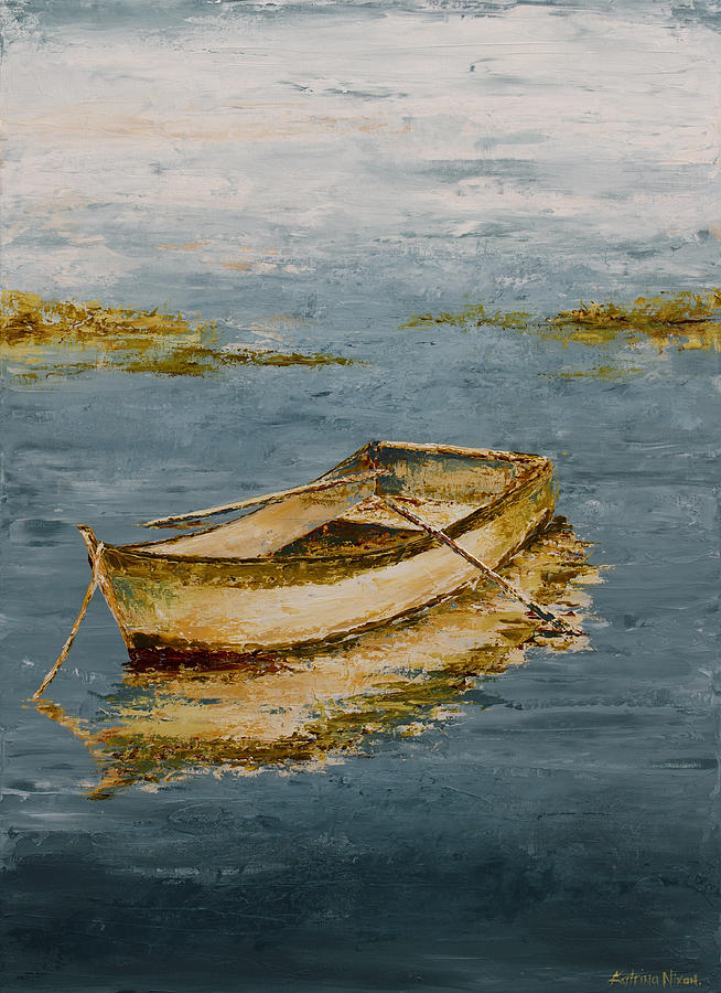 Ocean Row Boat Painting by Katrina Nixon