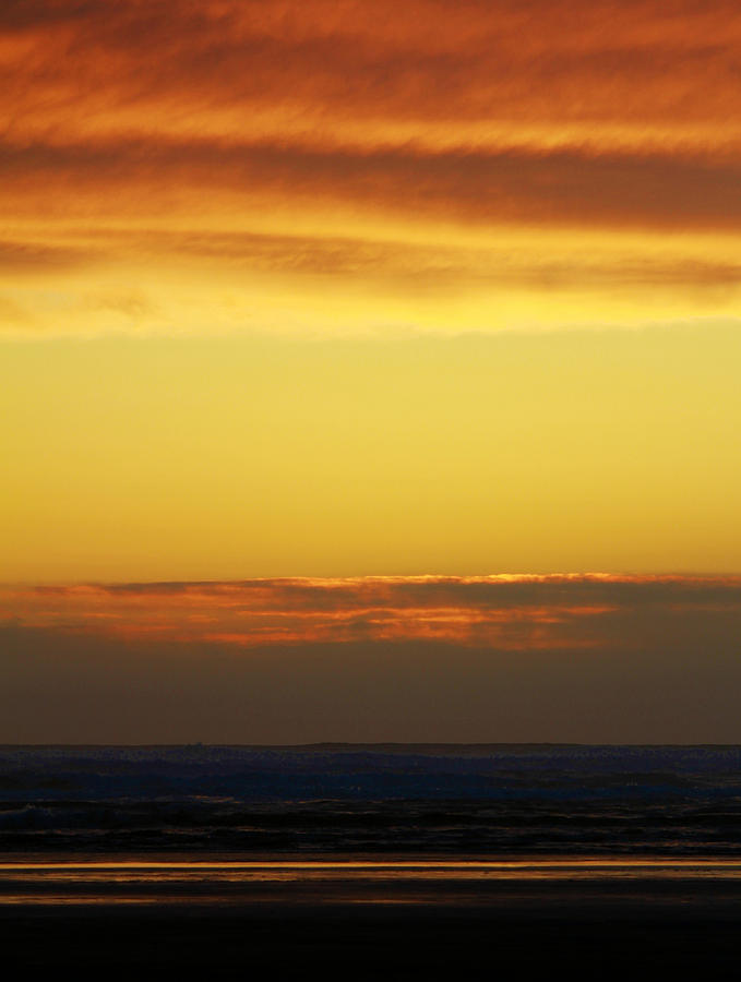 Nature Photograph - Ocean Shores Sunset by Jeanette C Landstrom