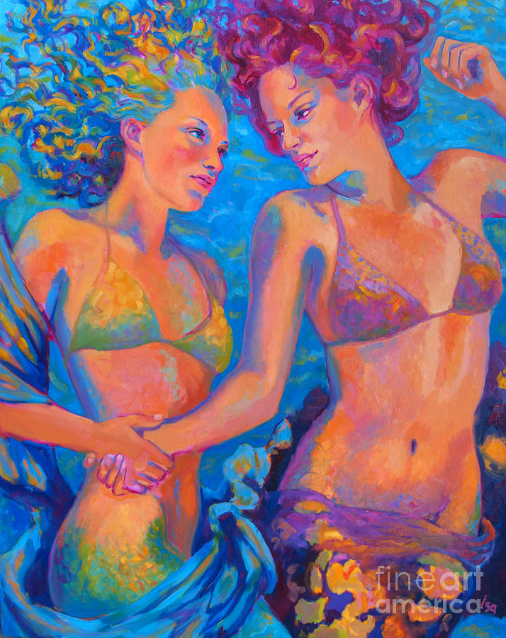 Mermaid Painting - Ocean Sisters by Isa Maria