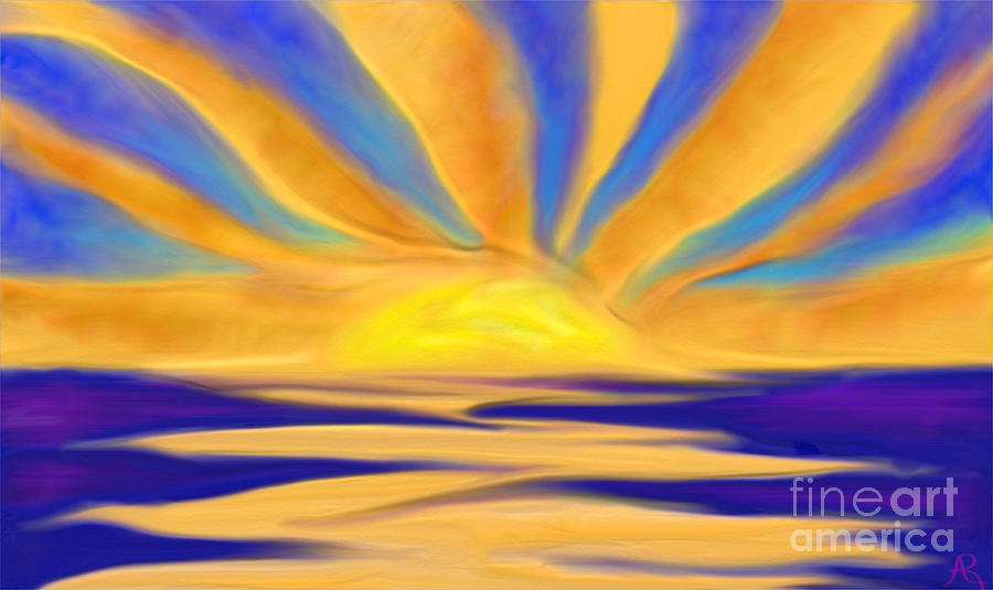 Ocean Sunrise Painting by Anita Lewis