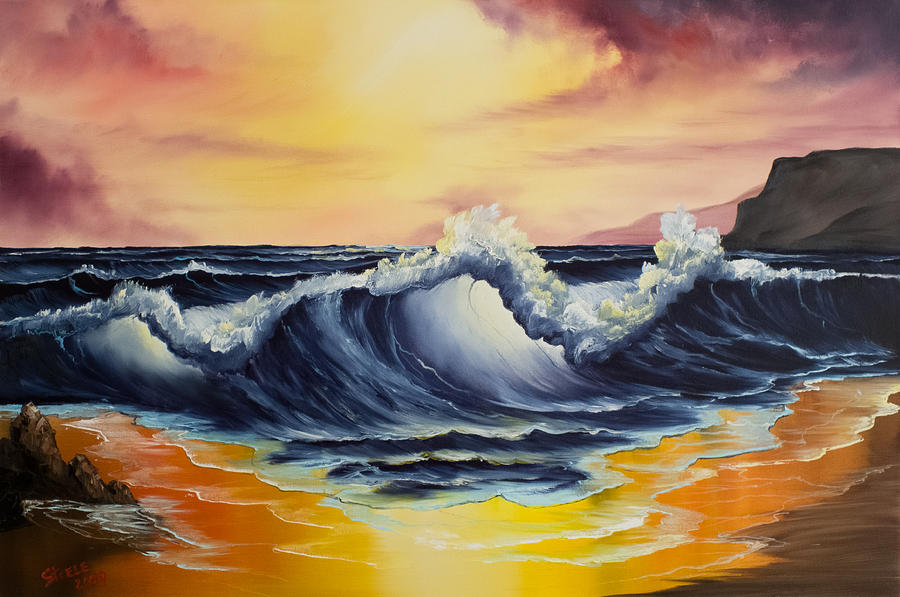 Sunset Painting - Ocean Sunset by Chris Steele