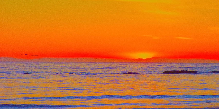 Ocean Sunset In Orange And Blue Photograph by Ben and Raisa Gertsberg