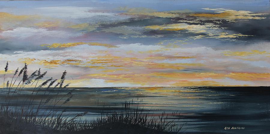 Ocean Sunset Painting by Ken Ahlering