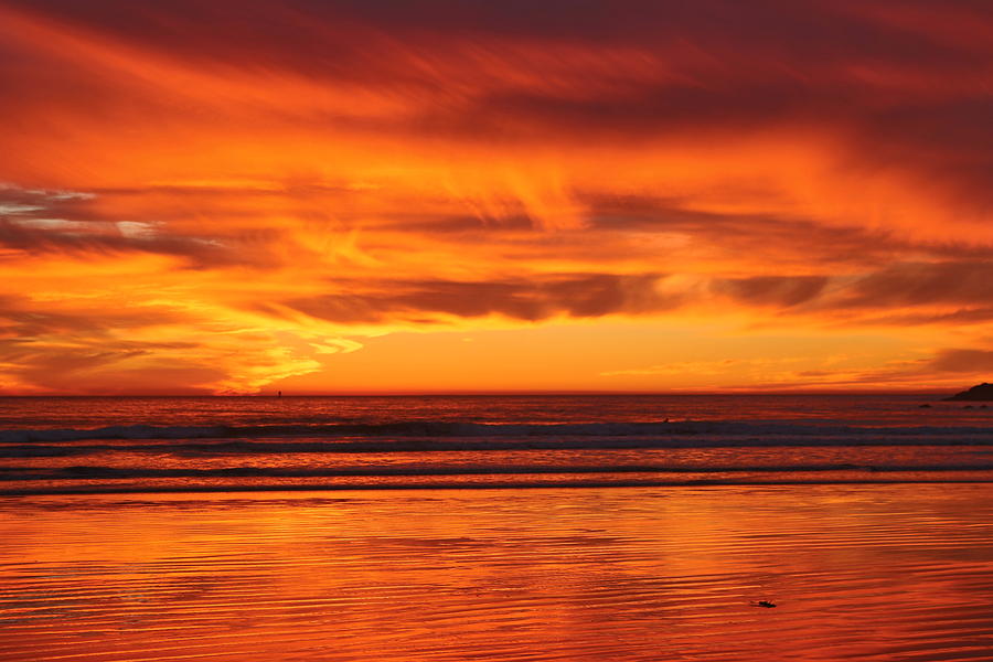 Ocean Sunset Reflections  Photograph by Christy Pooschke