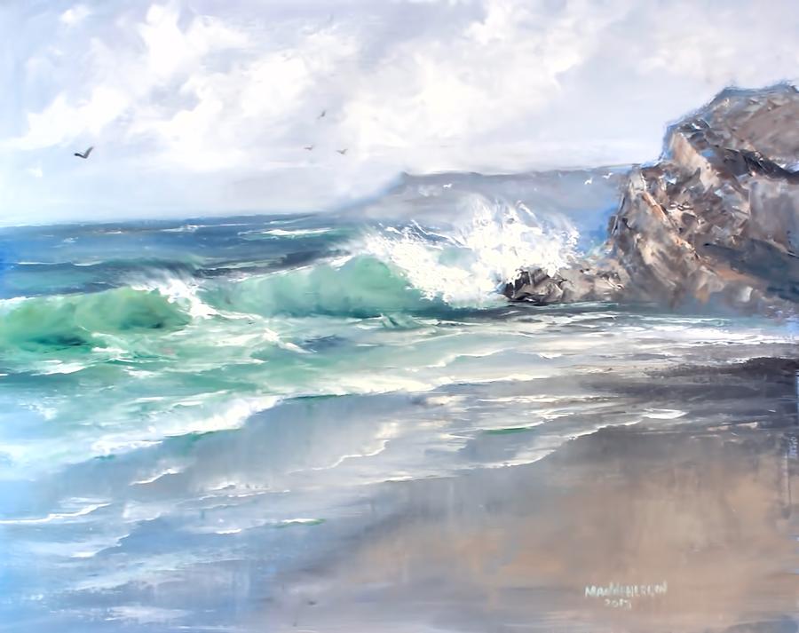 Ocean Surf Painting by Melissa Herrin
