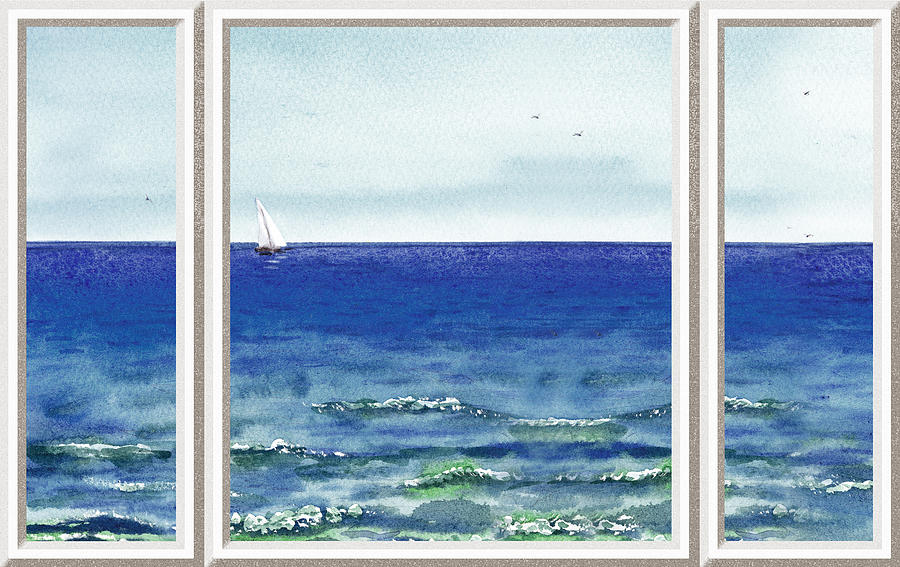 Ocean View Window Painting by Irina Sztukowski