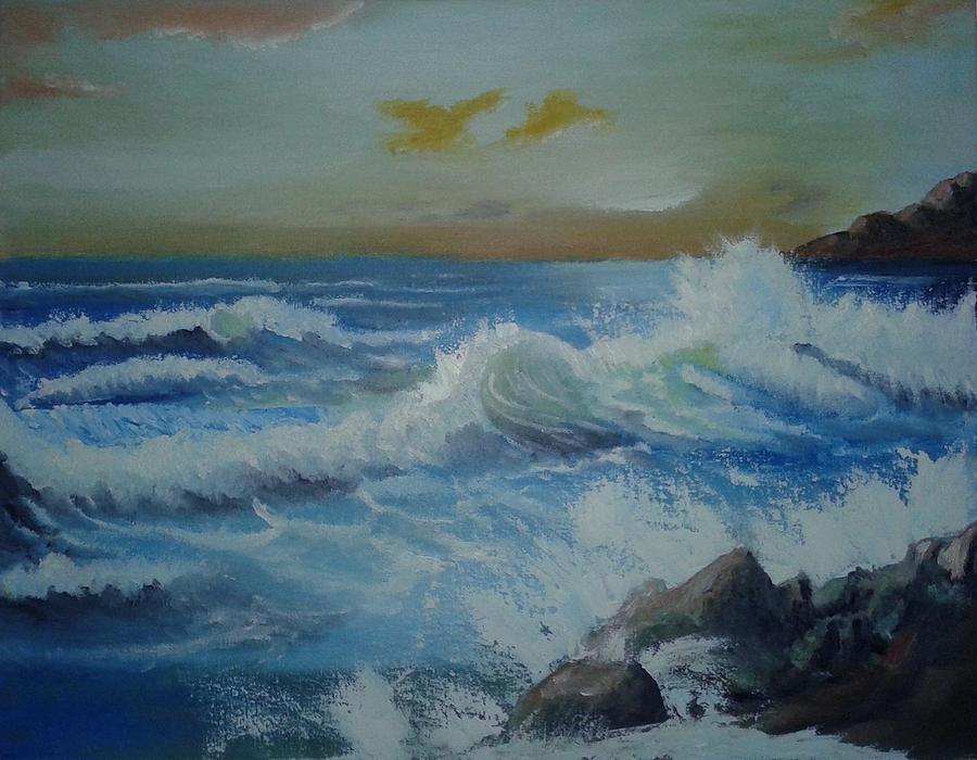 Seascape Painting - Ocean Wave by Anwar Sohel