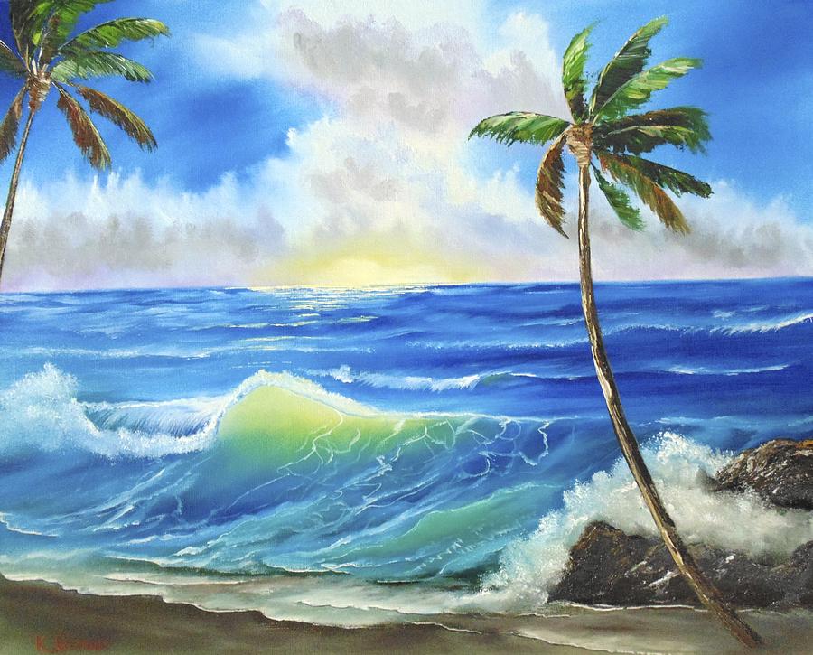 Ocean Wave Painting by Kevin  Brown