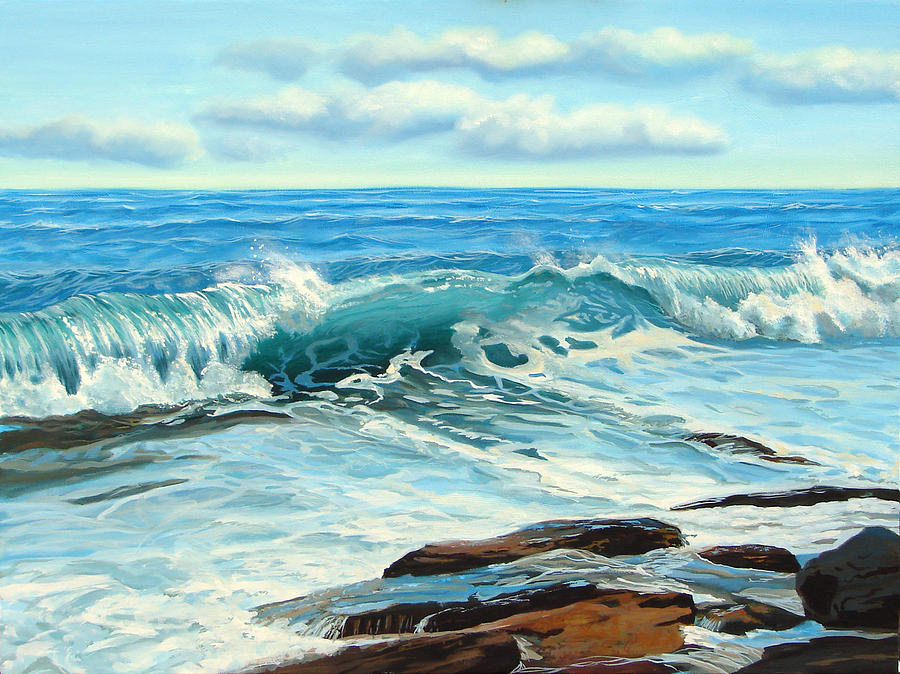 Ocean Wave Painting by PJ Cook