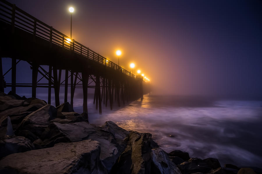 Oceanside Pier at Night Photograph by Tyler Marshall | Fine Art America