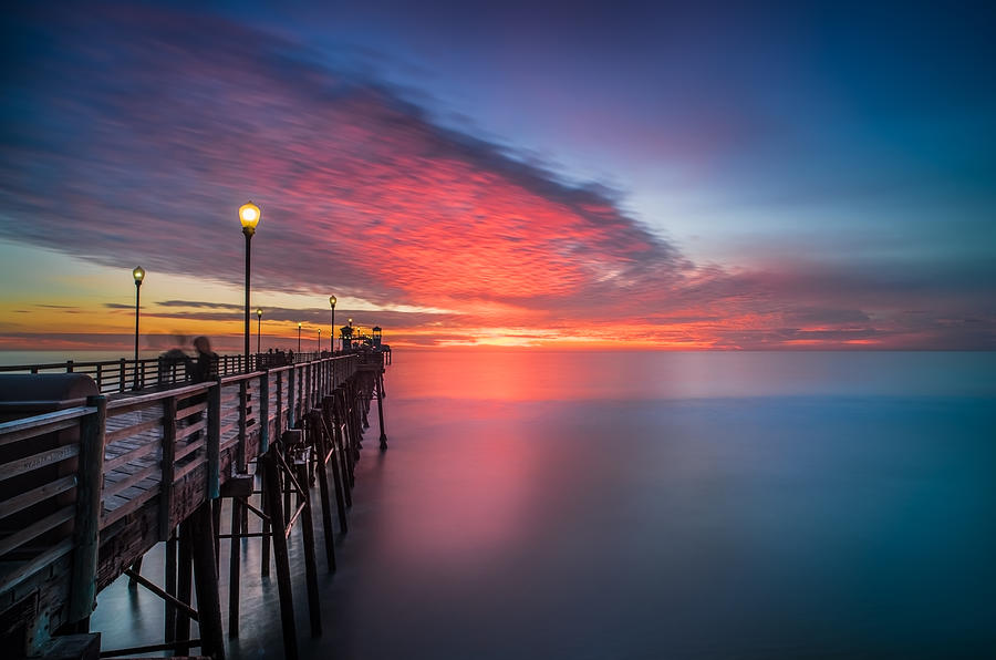 Sunset Photograph - Oceanside Pier Sunset 16 by Larry Marshall