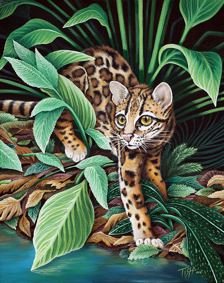 Ocelot Painting by Tish Wynne