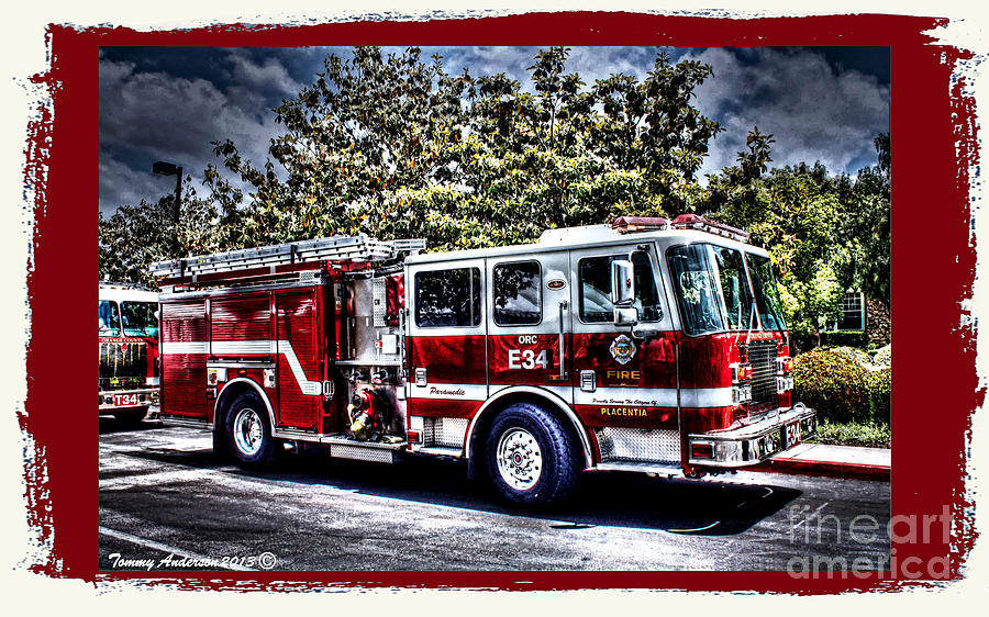 Kme Fire Apparatus Photograph - OCFA Engine 34 by Tommy Anderson