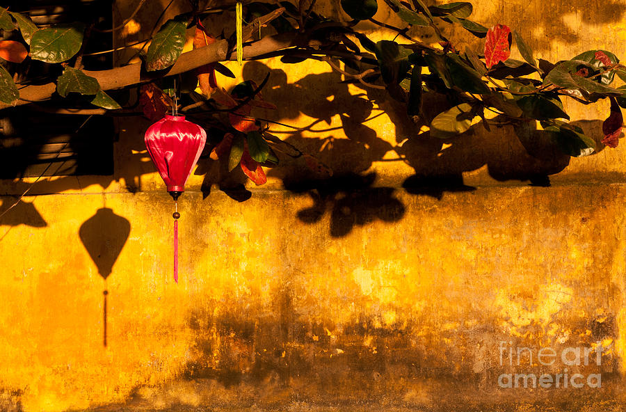 Lantern Still Life Photograph - Ochre Wall Silk Lantern 01 by Rick Piper Photography